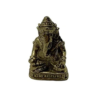 Image of VIE Naturals Miniature Brass Figurines, Small Ganesh Sitting