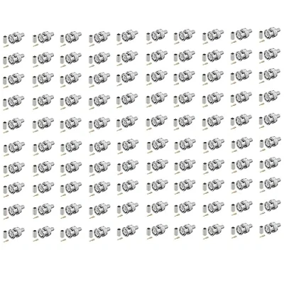 Image of Sentry BNC Crimp Connector RG59 Coaxial Cable Male to Female Adapter Plug for CCTV Security Camera DVR (100 pcs Pack)