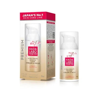 Image of Hada Labo Tokyo Premium Ultra Firming Booster Day Cream In Milk, 7 types of Hyaluronic Acid, 50ml bottle (Pack 1)