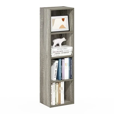Image of Furinno Pasir 4 Tier Open Shelf Bookcase, French Oak