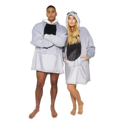 Image of GC GAVENO CAVAILIA Animal Hoodie Blanket Oversized Sherpa Fleece Women Men Swearshirt Hooded Wearable Throw Over One Size Fit All