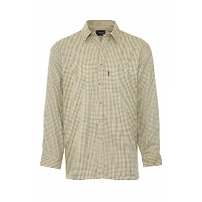 Image of Champion Mens Cartmel Fleece Lined Long Sleeve Shirt Stone S