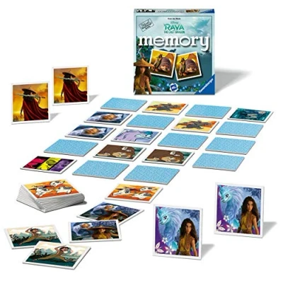 Image of Ravensburger Raya &amp; The Last Dragon Mini Memory Game Matching Picture Snap Pairs Games For Kids Age 3 Years Up