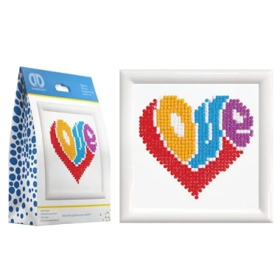 Image of DIAMOND DOTZ Painting, Beginner Kit, Love, 10.2 x 10.2cm