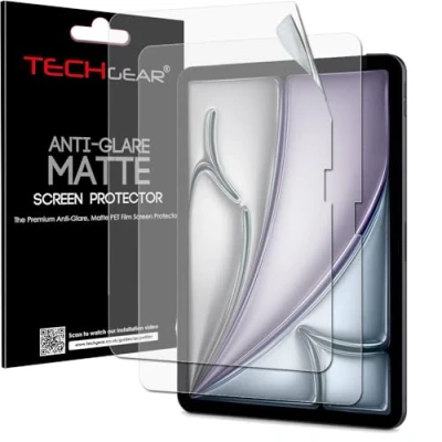 Image of TECHGEAR Anti Glare (2 Pack) Screen Protectors for Apple iPad Air 13 inch (M2) 2024, 6th Generation [New EASY FIT] MATTE Edition Protector Guard Covers