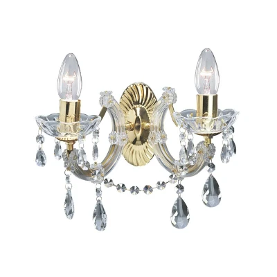 Image of Marie Therese Indoor Candle Wall 2 Light Polished Brass, E14