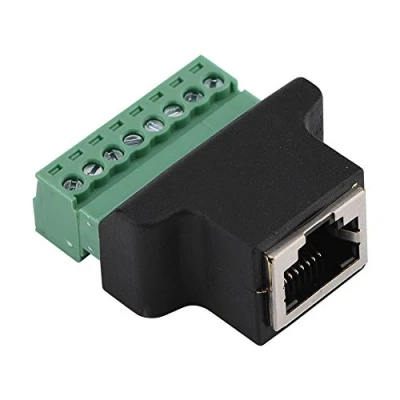 Image of VBESTLIFE RJ45 Female To 8 Pin Screw Term Block Terminal Connector, DVR Ethernet Connector Cable Extender Adapter CCTV Digital Network In Line Coupler