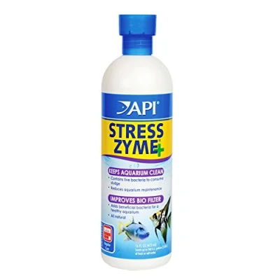 Image of API STRESS ZYME Freshwater and Saltwater Aquarium Cleaning Solution 473 ml Bottle, Blues &amp; Purples