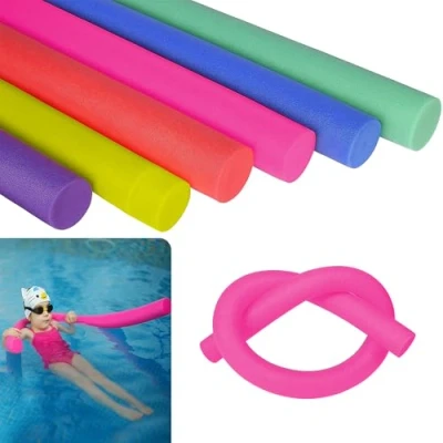Image of ASAB Swimming Pool Noodle Swim Aid, Aqua Aerobics, Exercise Float Aid Vertical Flexible, Soft &amp; Durable Foam Sticks Support For Kids and Adults Training (PINK)