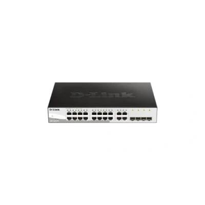 Image of D Link DGS 1210 16 Port Gigabit Smart Managed Switch with 4 SFP Ports (Fanless) IEEE 802.3az Energy Efficient Ethernet, Green 3.0 Power Saving Features