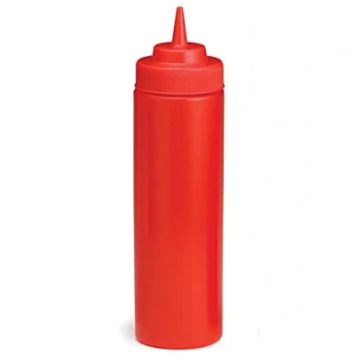 Image of Tablecraft Red Squeeze Sauce Bottle 12oz / 355ml Squeezy Ketchup Dispenser for Fast Food