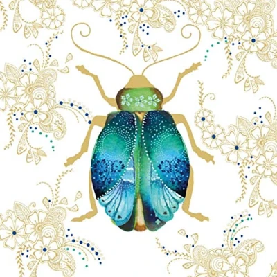 Image of CraftyThings 4 x Paper Napkins Scarab Ideal for Decoupage/Napkin Art