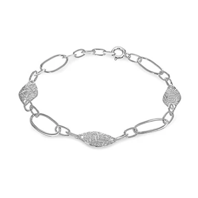 Image of Tuscany Silver Women&#039;s Sterling Oval Link Bracelet of 19cm/7.5&quot;