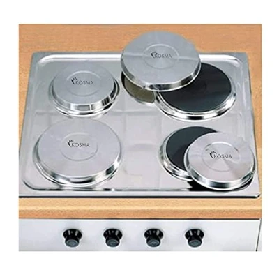 Image of Kosma Set of 4 Stainless Steel Hob Cover Protector Lid Set, Size 16cm &amp; 21cm with Burner and Cooker Covers 2 Small Large