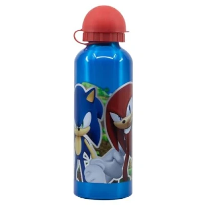 Image of OM SUPPLIES Sonic Characters Aluminium Sports Bottle 530ml Holiday, Back to School Water Drinking Kids Lunch Children (Sonic)