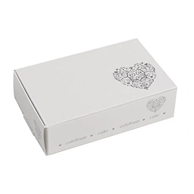 Image of Neviti Vintage Romance Cake Box, Paper, Silver, 10 x 6.2 2.5 cm