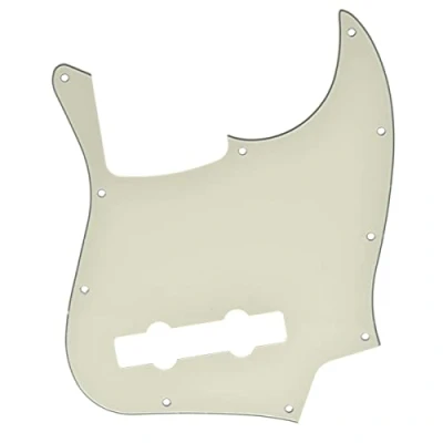 Image of Dopro 5 String Jazz Bass Pick Guard J Scratch Plate for USA/Mexican FD Aged White 3 Ply