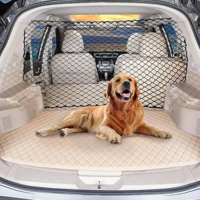 Image of Cachpib Car Dog Net Barrier, Pet Safety Guard, Adjustable Mesh Guard for Boot Universal Driving Divider Nets Traveling 47X27 inch /120cmX70cm