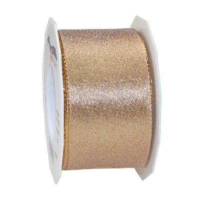 Image of C.E. Pattberg WIEN Gift Ribbon in Gold, 22 yards of Metallic Mesh for Wrapping, 2.4 inches width, Accessories Decoration &amp; Handicrafts, Presents, every occasion