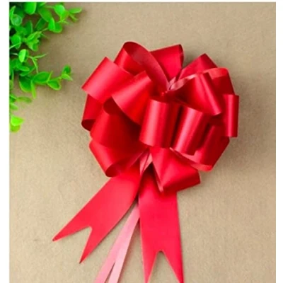 Image of indigo Pack of 2 Large 50mm Pull Bows Christmas, Valentines, Weddings, Gifts Venue Decorations Ribbons (Red)