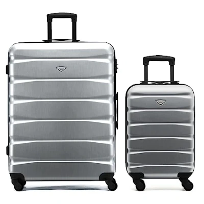 Image of Flight Knight Set of 2 Premium Suitcases Extra Stong Lightweight Luggage Hardcase with 4 Wheels &amp; Built in Lock (Set S+L)