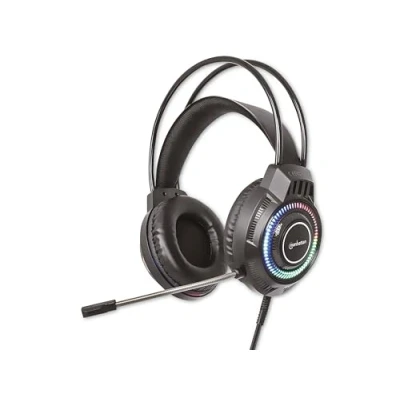 Image of Manhattan RGB LED Over Ear USB Gaming Headset Wired
