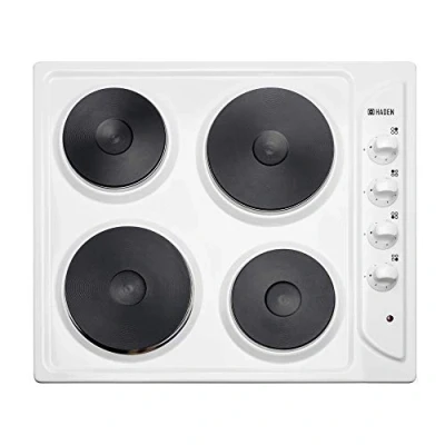 Image of Haden HSP60W Hob Electric Built in Solid 4 Plate Hob, 60cm, White SF040