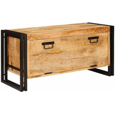 Image of vidaXL Shoe Cabinet with Shelf Brown 90 x 38 45 cm Solid mango wood