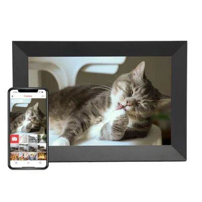 Image of EMtronics 10.1&quot; inch Frameo Touchscreen Digital Picture Photo Frame with Wi Fi, 1280x800 IPS LCD Touch Screen, Auto Rotate, Share Moments Instantly via App