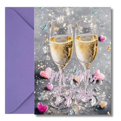 Image of LimaLima Wedding Card Congratulations Just Married The New Mr &amp; Mrs