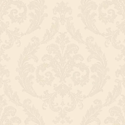 Image of Galerie G67607 Palazzo Large Scale Damask Design Wallpaper, Cream, 10m x 53cm