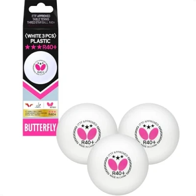 Image of Butterfly R40+ 3* Table Tennis Ball box of three