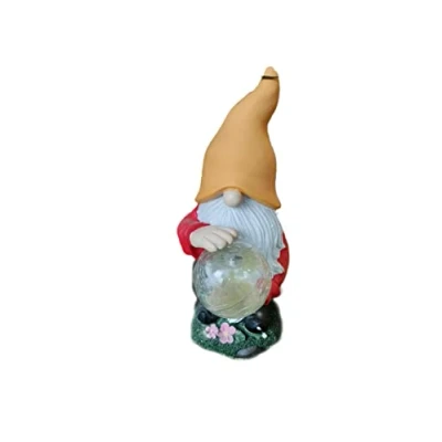 Image of Garden Gonk with Solar Powered Crystal Ball Figurine 14cm x 18.8cm 32cm, 1 Piece Bright &amp; Colorful Design for Your Garden, Perfect Addition to the Popular Range
