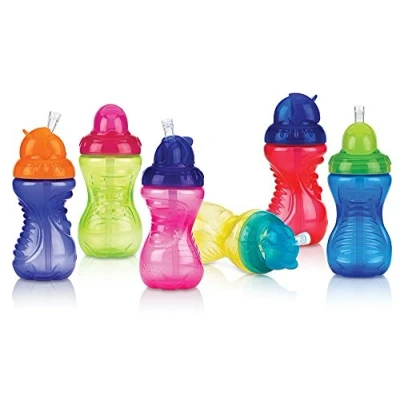 Image of Nuby 2 Pack No Spill Flip It Cups, 10 Ounce, Colors May Vary