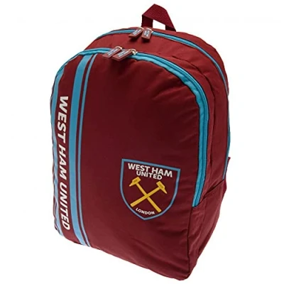 Image of West Ham United FC Stripe Design Backpack Rucksack For School Holiday Picnic Gift Idea Birthday Anniversary Christmas