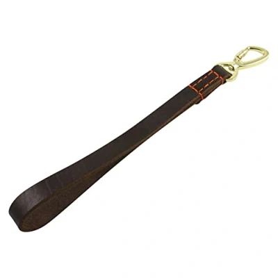 Image of Short Pet Leads, 16&quot; Leather Dog Training Leash w/360 Hook for Medium Large Dogs Walking (withstand 160 Lbs Tension)