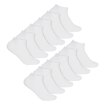Image of Sock Snob Womens 12 Pair Multipack Ladies Bamboo Trainer Breathable Socks White Size UK 4 8