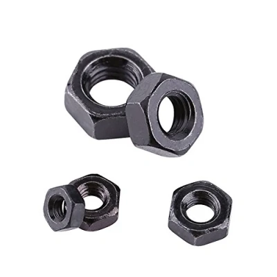 Image of Hilitand 100Pcs/Set M2 M5 DIN934 Metric Thread Hex Hexagonal Nuts Black Zinc Plated Carbon Steel Kits for Machine Fastener (M5)