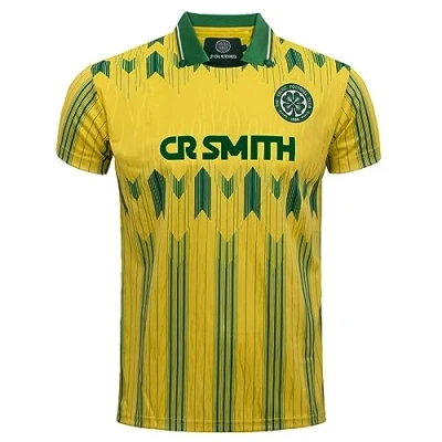 Image of Celtic FC Mens Away Retro Shirt Yellow Medium