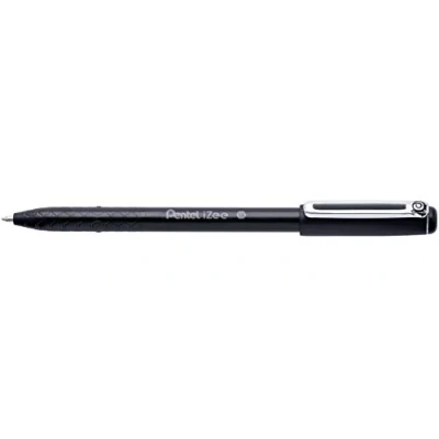 Image of Pentel IZEE Ballpoint Pen Cap Style 1.0mm Tip (0.5mm Line) Black Pack 12