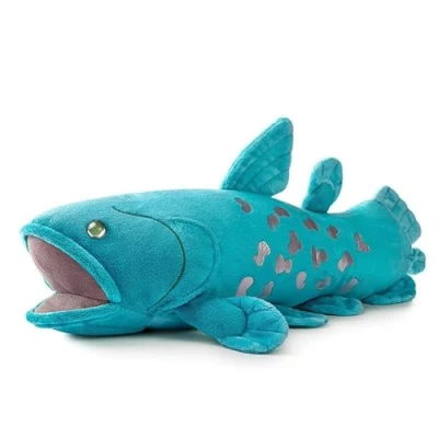 Image of Simulation Coelacanth Fish Plush Toy 16&quot; Blue Realistic Stuffed Toys, Super Soft Sea Dolls Gift Collection Decorations for Kids