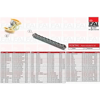 Image of 11317805967 Timing Chain Kit FAI AutoParts TCK7NG without gears, gaskets/seals Simplex, Bolt MINI: Hatchback, Clubman