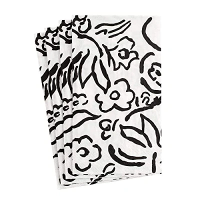 Image of Caspari Matisse Paper Guest Towel Napkins in Black 15 Per Package