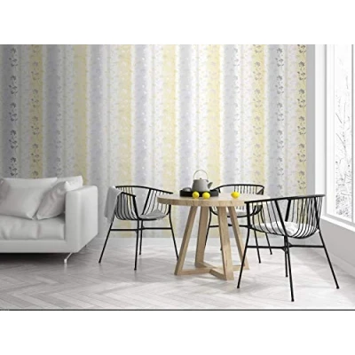 Image of Sublime Yellow/Grey Summertime Floral Wallpaper