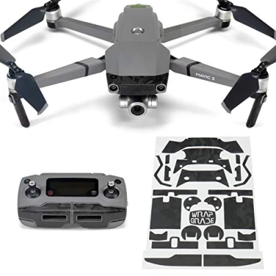 Image of Wrapgrade Poly Skin Sticker compatible with DJI Mavic 2 Accent Color (BLACK BUMPY CAMO)