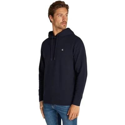 Image of Calvin Klein Jeans Men&#039;s CK Embro Badge Hoodie J30J325149 Pullover, Night Sky, 3XL