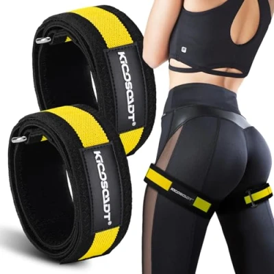 Image of Booty Bands for Women Glutes &amp; Hip Building,BFR Bundle Bands,Blood Flow Restriction Bands,Glute Best Fabric Resistance Exercising Your Butt, Squat, Thigh, Fitness (Yellow)