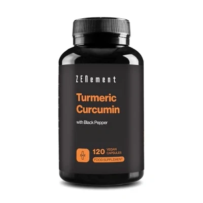 Image of Turmeric 6100mg with Black Pepper 120 Capsules Powerful antioxidant, for Joint Health 100% Natural Ingredients, Non GMO Ingredients Zenement