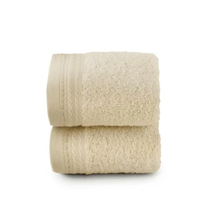 Image of RIZO Top Towel Set of 2 Bidet Towels Bath Small 100% Combed Cotton 600 g/m2 Measure 30 x 50 cm Natural