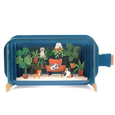 Image of Message in A Bottle 3D Pop Up Greeting Card Cats